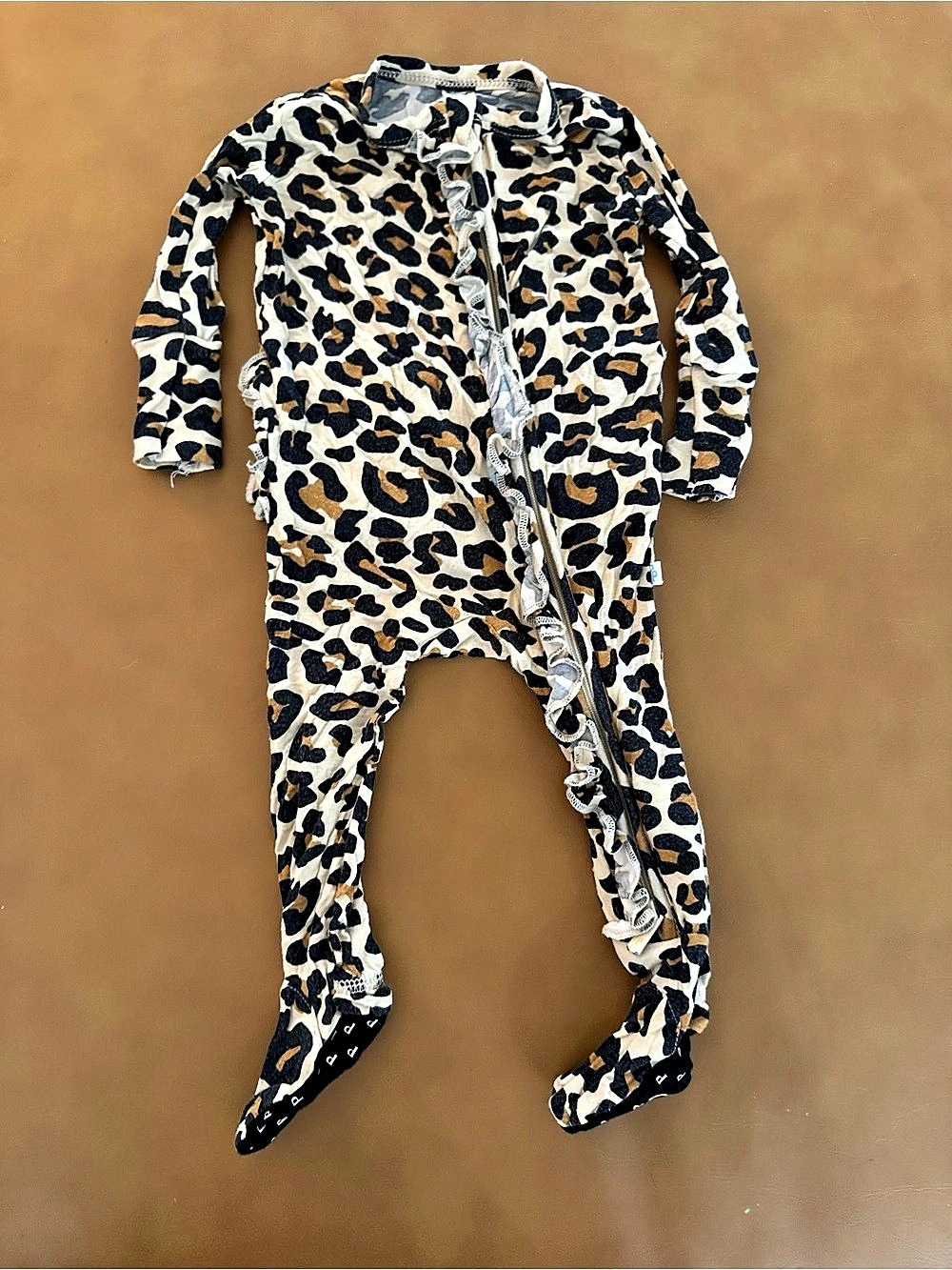 Posh Peanut Leopard Print Footie Baby 3-6M